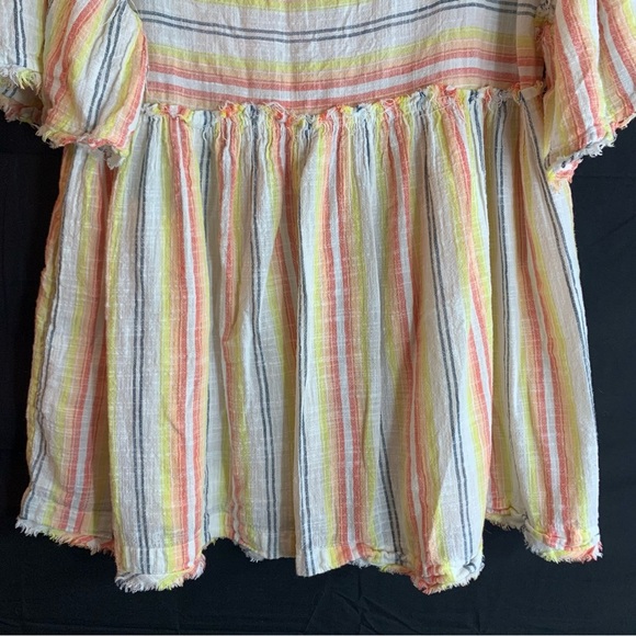 Free People Summer Nights Cotton Striped Wide Sleeve Tunic Dress, size S - Picture 6 of 13